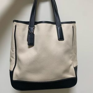 Coach, khaki and black handbag